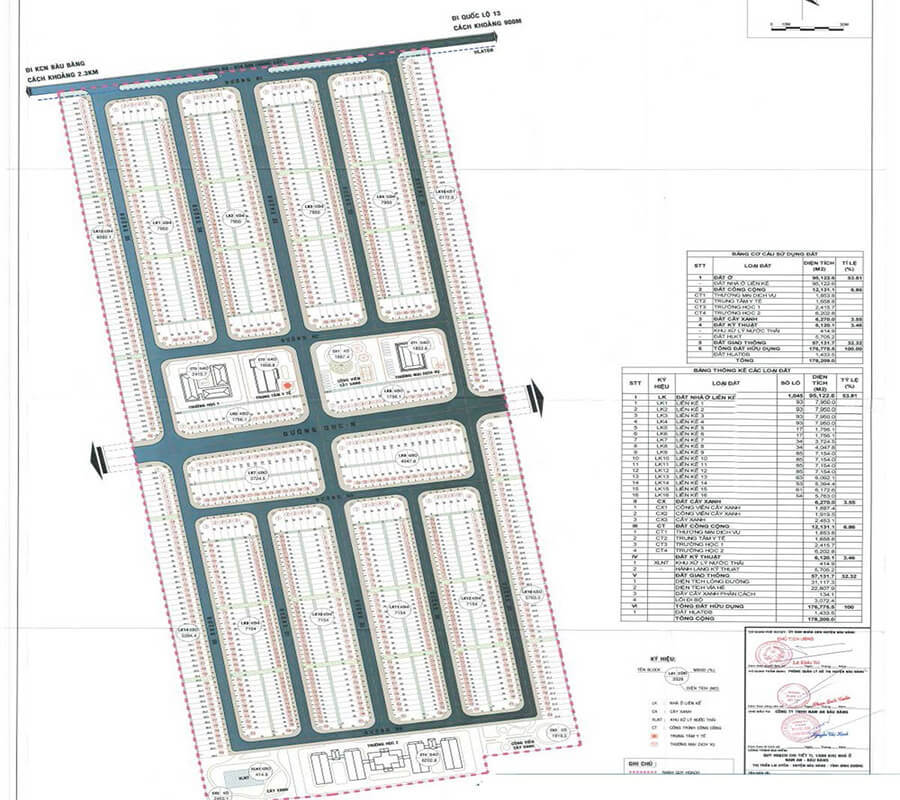 Sơ đồ phân lô dự  án Nam An